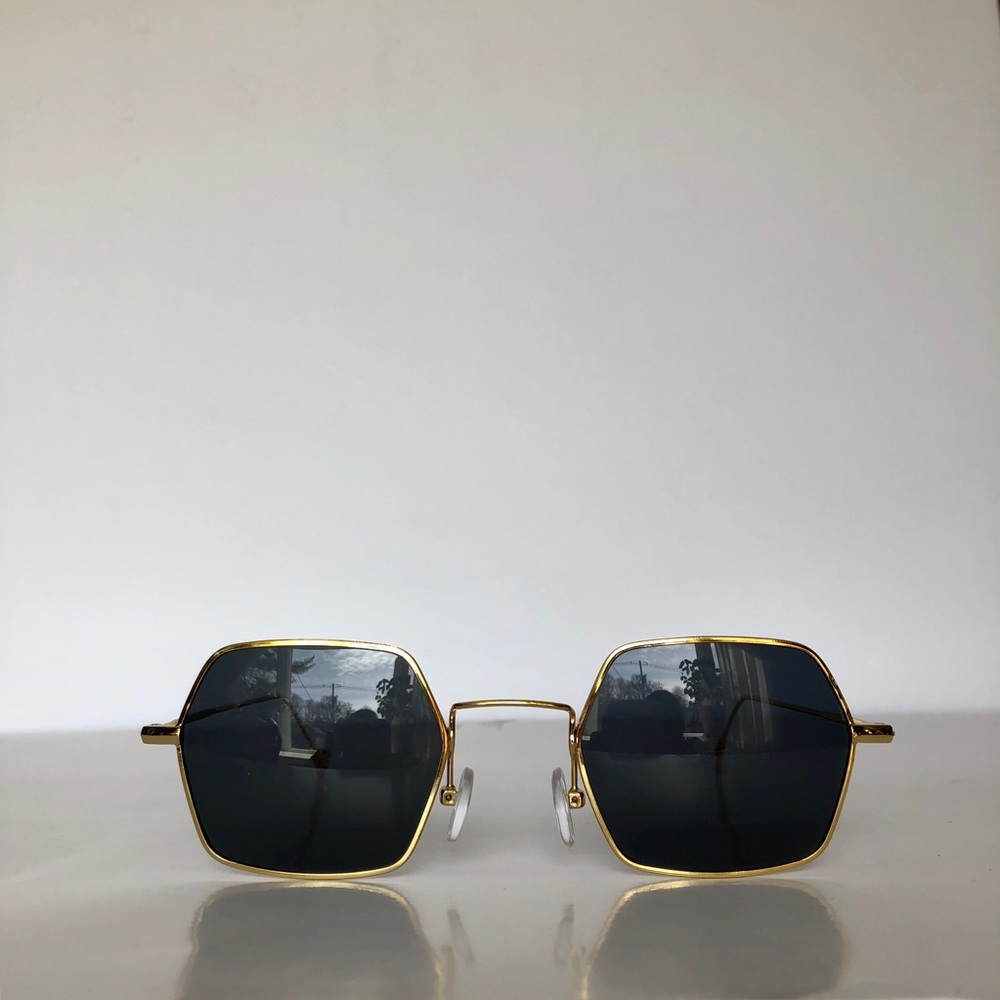 Hexagon Frame Geometric Wired Unisex Sunglasses